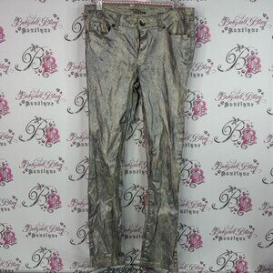 Tristan pants shiny shimmer silver style Women's Metallic Skinny Jeans